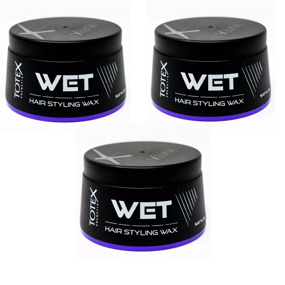 TOTEX Hair Styling Wet Wax | Shinny Gel Wax 150 ml Strong Hold (Pack Of 3)
