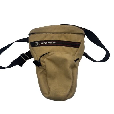 Vintage TAMRAC 517 Camera Bag SLR Padded Khaki  Zippered Pocket Made in USA - Image 1 of 4