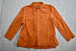 Vtg 60s 70s Heavy Brown Suede Leather Coat Jacket Western Hippie Boho XL/XXL - Picture 1 of 10