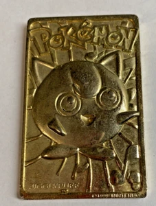 1999 NINTENDO JIGGLY PUFF GOLD PLATED TRADING CARD BURGER KING SPEC - Picture 1 of 3