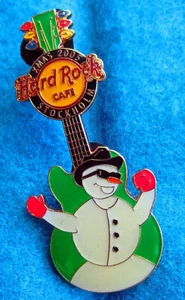 STOCKHOLM SWEDISH XMAS SNOWMAN & RED GLOVES GUITAR 2005 Hard Rock Cafe PIN LE - Picture 1 of 1