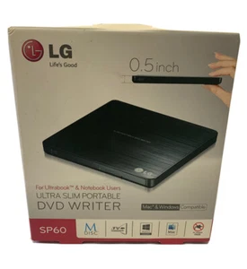 LG Ultra Slim Portable DVD Writer Black Comes With DVD Writer & Install Disc - Afbeelding 1 van 5