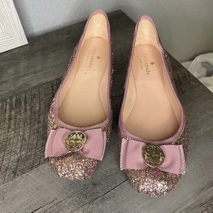 Kate Spade Fontana Pink Glitter Ballet Flats Womens SZ 6 - Picture 1 of 9
