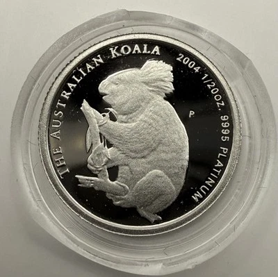 2004 $5 Australia 1/20 Oz Platinum Proof Koala Coin • Rare! Only 450 Minted - Image 1 of 4