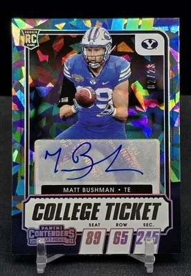 MATT BUSHMAN 2021 Panini Contenders Draft Picks RC CRACKED ICE AUTO SN# 2/23 - Image 1 of 3