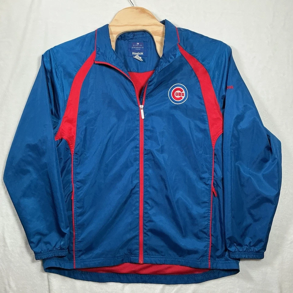 Chaqueta cortavientos Reebok Chicago Cubs XL - azul forrada con cremallera completa Foto 1 de 4