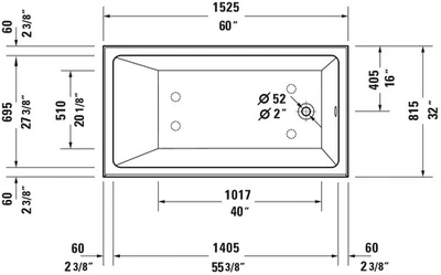 Bañera Duravit 700655 Duravit Nº1 60x32 Foto 1 de 3
