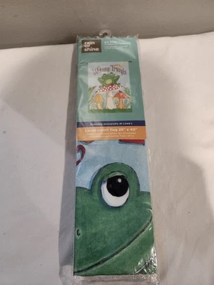 BANDERA PORCHE HONGO RANA BIENVENIDA AMIGOS 28" X 40" 10-3071-50 LLUVIA O SOL SMR Foto 1 de 2