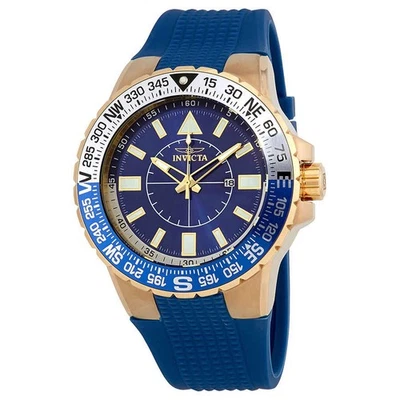 Reloj para hombre Invicta Aviator Zager exclusivo esfera azul silicona 19270 Foto 1 de 3