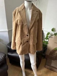 Zara 100% SUEDE LEATHER BLAZER - Picture 1 of 7