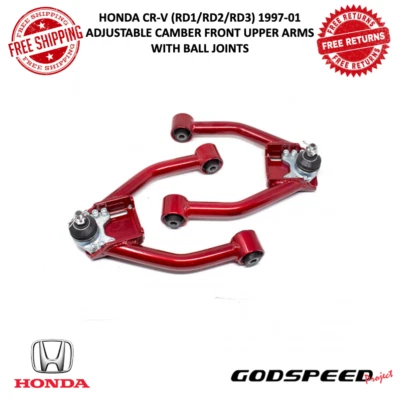 Brazos inclinables superiores delanteros Godspeed con rótulas para Honda CR-V RD1/RD2/RD 97-01 Foto 1 de 4
