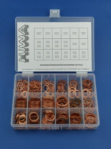   Juego de surtido de 540 anillos obturadores juntas de cobre aceite anillos de cobre discos de cobre  - Imagen 1 de 2