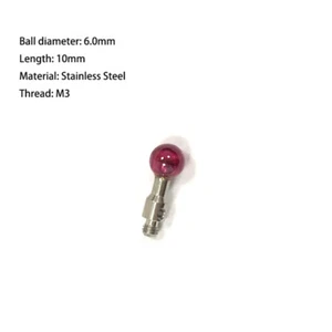 1PC Touch Probe 6mm Ruby Ball M3 Thread L10mm Stylus For TESA/Hexagon ROMER CMM - Picture 1 of 8