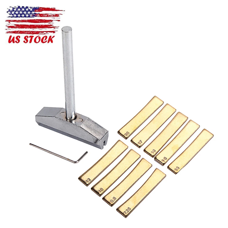 Luthier Tool Guitar Bass Fingerboard Fret Press Caul with Fret Inserts Wrench - Image 1 of 4