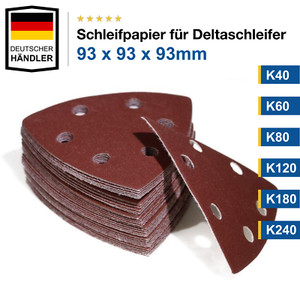 Delta Schleifpapier Schleifdreiecke 93x93x93mm Deltaschleifer Schleifscheiben   