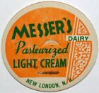 Vintage milk bottle cap MESSERS DAIRY Light Cream New London New Hampshire