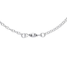 Silver Jewelco London Rain Drop Oval Bead Charm Anklet 4mm 9 + 1 inch