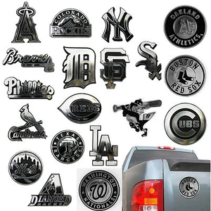 New MLB Pick Your Team 3D Chrome Plastic Auto Car Truck Emblem Sticker Decal - Picture 1 of 22