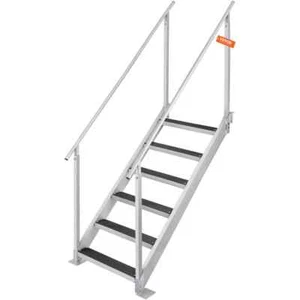 6-Step Dock Ladder 500 lbs. PontoonBoat Ladder w/Dual Handrails 43 in. to 51 in. - Picture 1 of 8