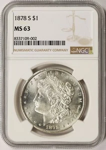 1878-S 1 $ Morgan Dollar NGC MS63 - Bild 1 von 4