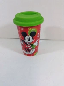 NEW Ceramic Christmas Holiday Cup with lid, Micky Mouce - Picture 1 of 4