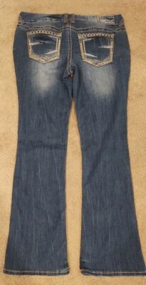 Amethyst Jeans Women's Size 11 Boot Cut Embellished Distressed stretch Denim - Image 1 of 4