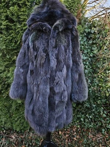 echt pelz, fuchs jacke,pelzjacke,pelzmantel,jacke,silberfuchs,Gr.38-40 - Bild 1 von 6