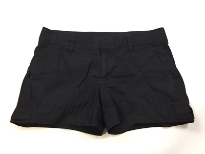 CLUB MONACO Black Pockets Button Hem Tabs Cotton Shorts Womens sz 6 - Image 1 of 4