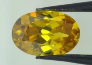 CUBIC ZIRCONIA CITRINO COLOR 15,5 x 11,5+ MM CORTE OVALADO TABLERO SUPERIOR - Imagen 1 de 1