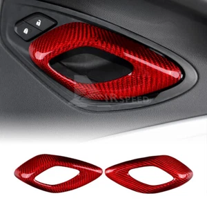 For Chevrolet Camaro 16-2023 Red Door Handle Panel Cover REAL HARD Carbon Fiber - Picture 1 of 6
