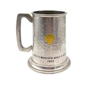 Rare Vtg Shell Oil Hammered Pewter Mug Stein 1965 Wonder World of Golf Award - Picture 1 of 6