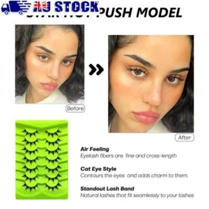 Natural Cosplay Eyelashes Spiky Wet Look Lashes 13-16mm Makeup Extension - Picture 1 of 18
