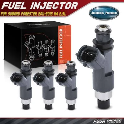 Inyector de combustible negro 4 piezas para Subaru Forester 2011 2012 2013 2014 2015 H4 2,5 L Foto 1 de 4