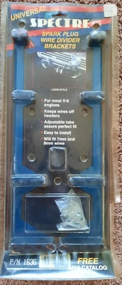 Spark Plug Wire Loom Linear Blue Anodized Aluminum w/ black plastic holders NOS - Image 1 of 4