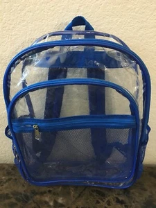 Transparenter Rucksack | robuster PVC transparenter Rucksack | wasserdicht | in blau - Bild 1 von 4