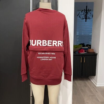 Burberry Acklow Men's Print  Red Jersey Sweatshirt, Sm, XL, 100% Cotton - Image 1 of 4