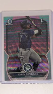 2023 Bowman Chrome 1st EDRYN RODRGUEZ Aqua Pink Vapor /125 #BCP-185 RC Mariners - Picture 1 of 2
