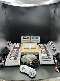 Super Nintendo SNES 20 Game & Console Lot SUPER MARIO WORLD Tested E30