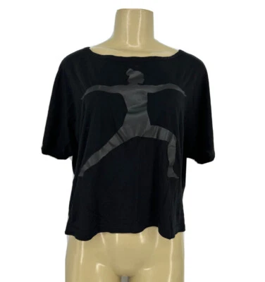 Camiseta Lucy Negra De Gran Tamaño Recortada Yoga Pequeña Negra Activa Adulto VK9 Foto 1 de 4