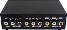 Interruptor AV de 2 puertos Duttek conmutador RCA 2 en 1 salida caja de audio compuesto video L/R