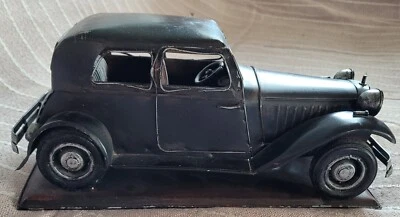 ANCIENNE VOITURE ARTISALE EN METAL  FAIT MAIN - 28,5X13CM AVEC LE PLATEAU - 1KG - Photo 1/4