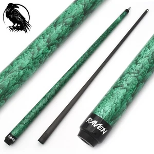 Carbon Fiber Pool Cue, RAVEN S3 Green, 12.4mm, Pro-Taper, Radial, Soft Tip - Picture 1 of 10