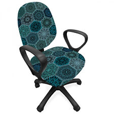 Abstract Office Chair Slipcover Patchwork Floral Style