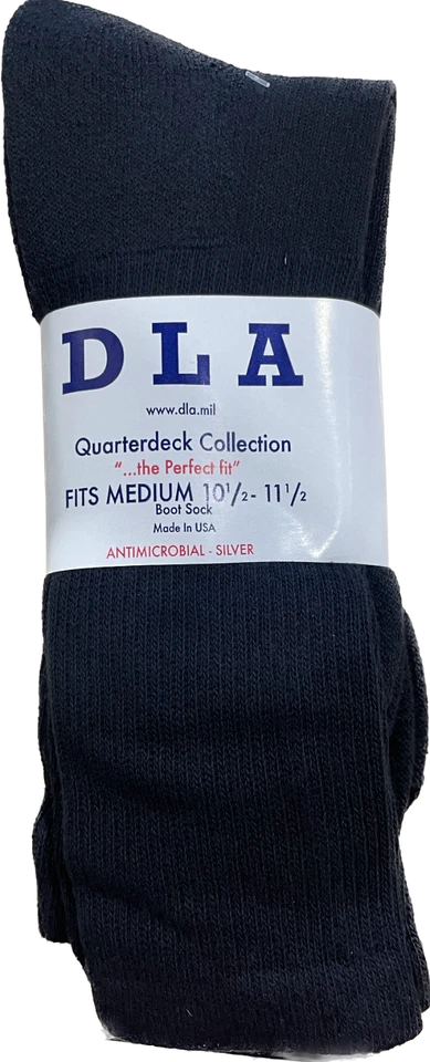 USOA Botas Militares Calcetines Para Hombres Hasta la pantorrilla Anti-Microbianos 3 Pares Hechos en EE. UU. Nuevos DLA Foto 1 de 1