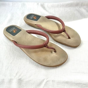 G.H. Bass & Co. Sunjuns Vintage Thong Sandals Casual Brown Slides Size 7.5 8 - Picture 1 of 6