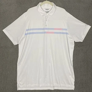 Callaway Opti-Dri Polo Shirt Mens XLT White Striped Performance Golf Active - Picture 1 of 11
