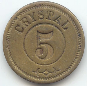 Vintage Messing Kristall 5 Medaillen - Bild 1 von 2