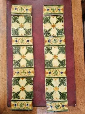 ANTIQUE Fireplace  Tile Set  / Victorian TILES / Full Set - Image 1 of 4