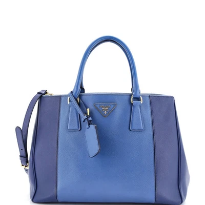 Prada Bicolor Double Zip Lux Tote Saffiano Leather Medium - Image 1 of 4