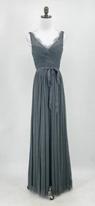 Maxi Vestido Hasta ahora Anthropologie Gris Flor Encaje 0 Gasa Elegante Nuevo con Etiquetas - Imagen 1 de 8